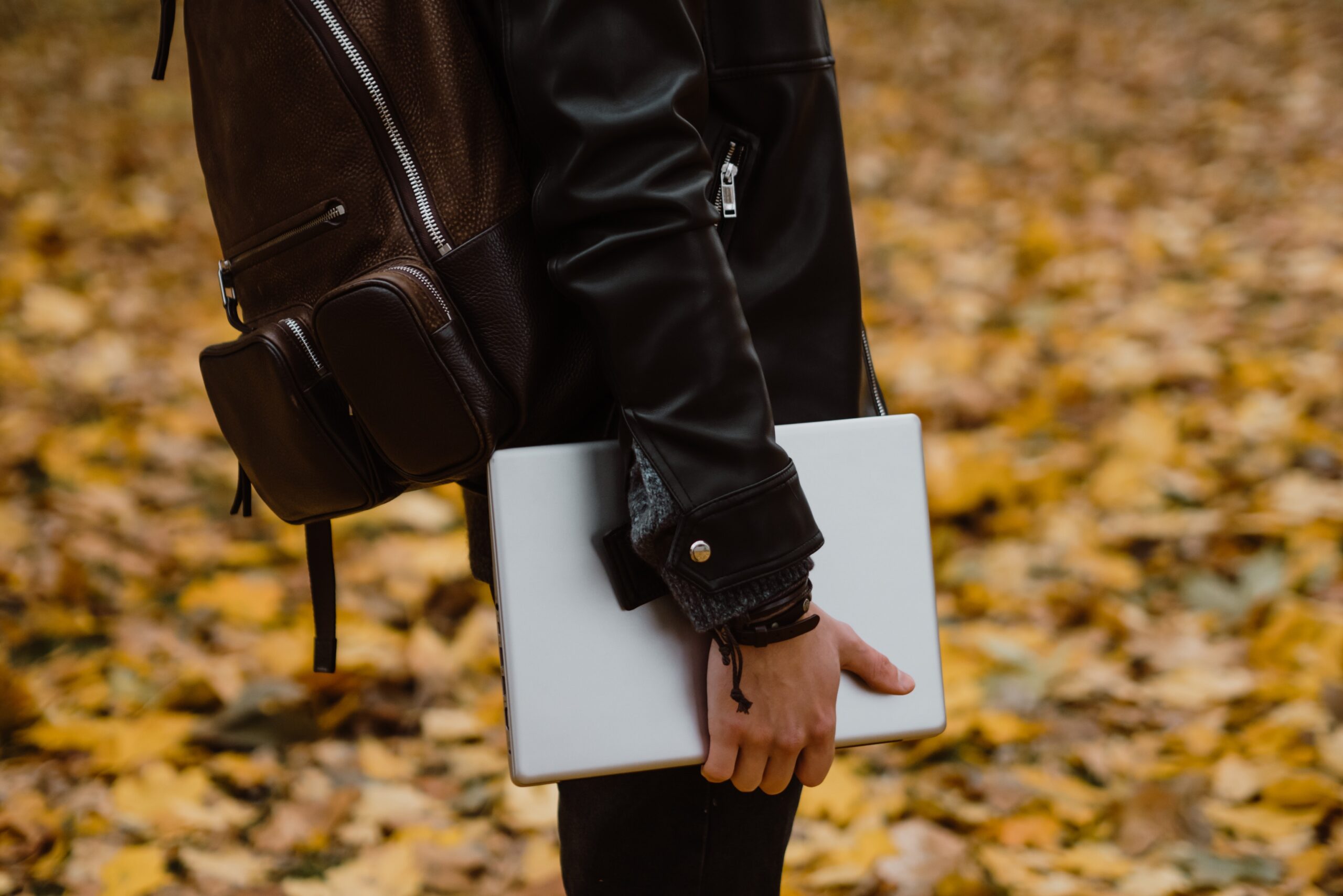 man holding his portfolio