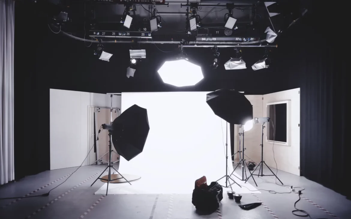 Photography studio where photography equipment is used