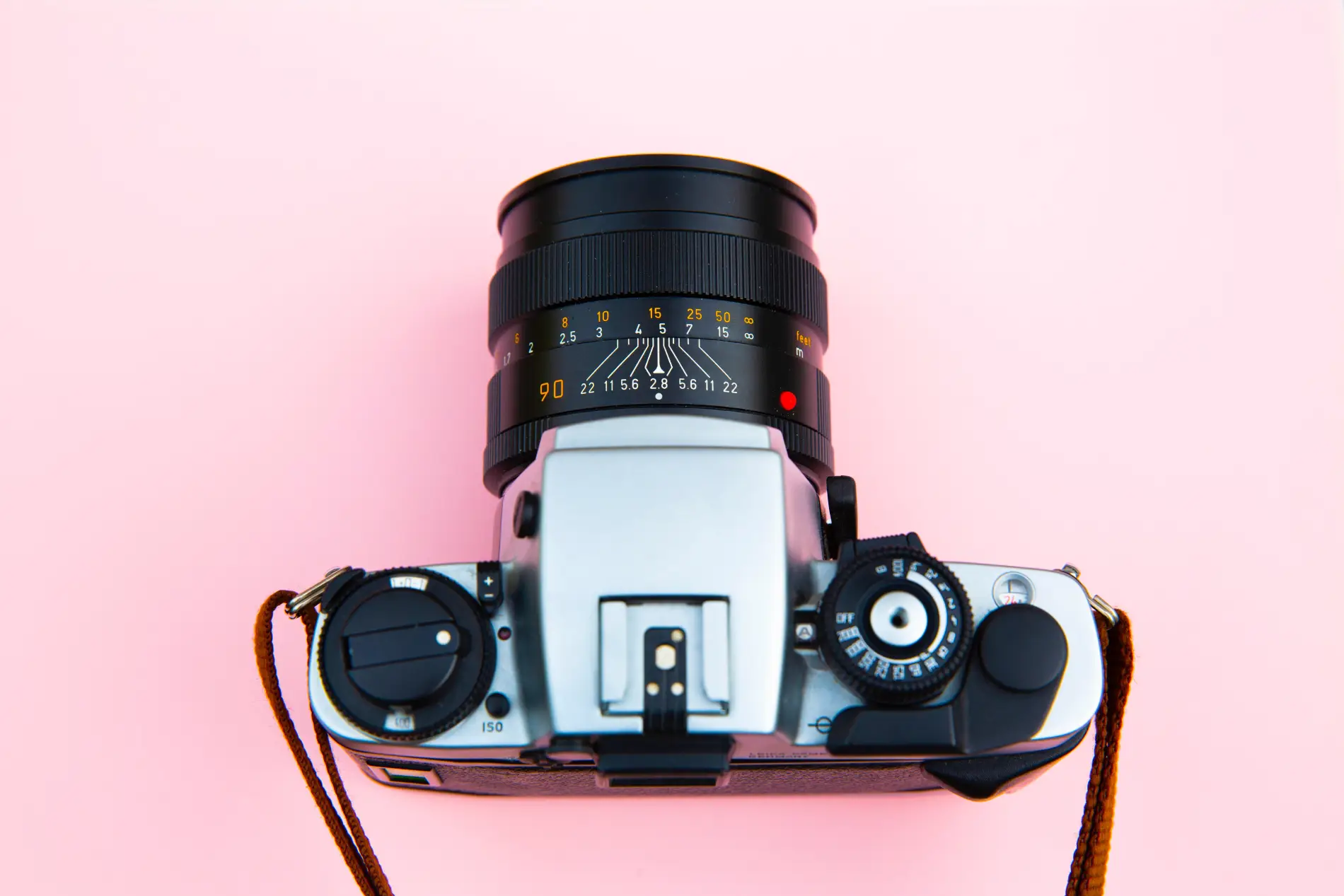 Top view of a camera showing the different camera modes available